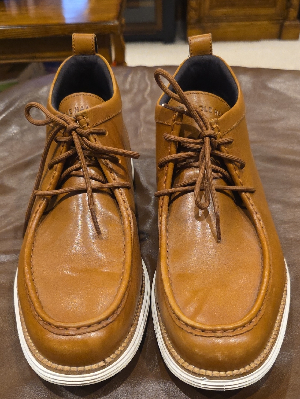 Cole Haan Mens Original Grand Moc Toe Leather Chukka Boots Size 11
